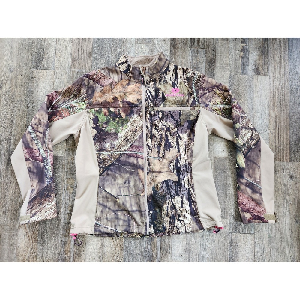 Women's Mossy Oak Hunting Jacket Camouflage Softshell Full Zip Fleece Lined M